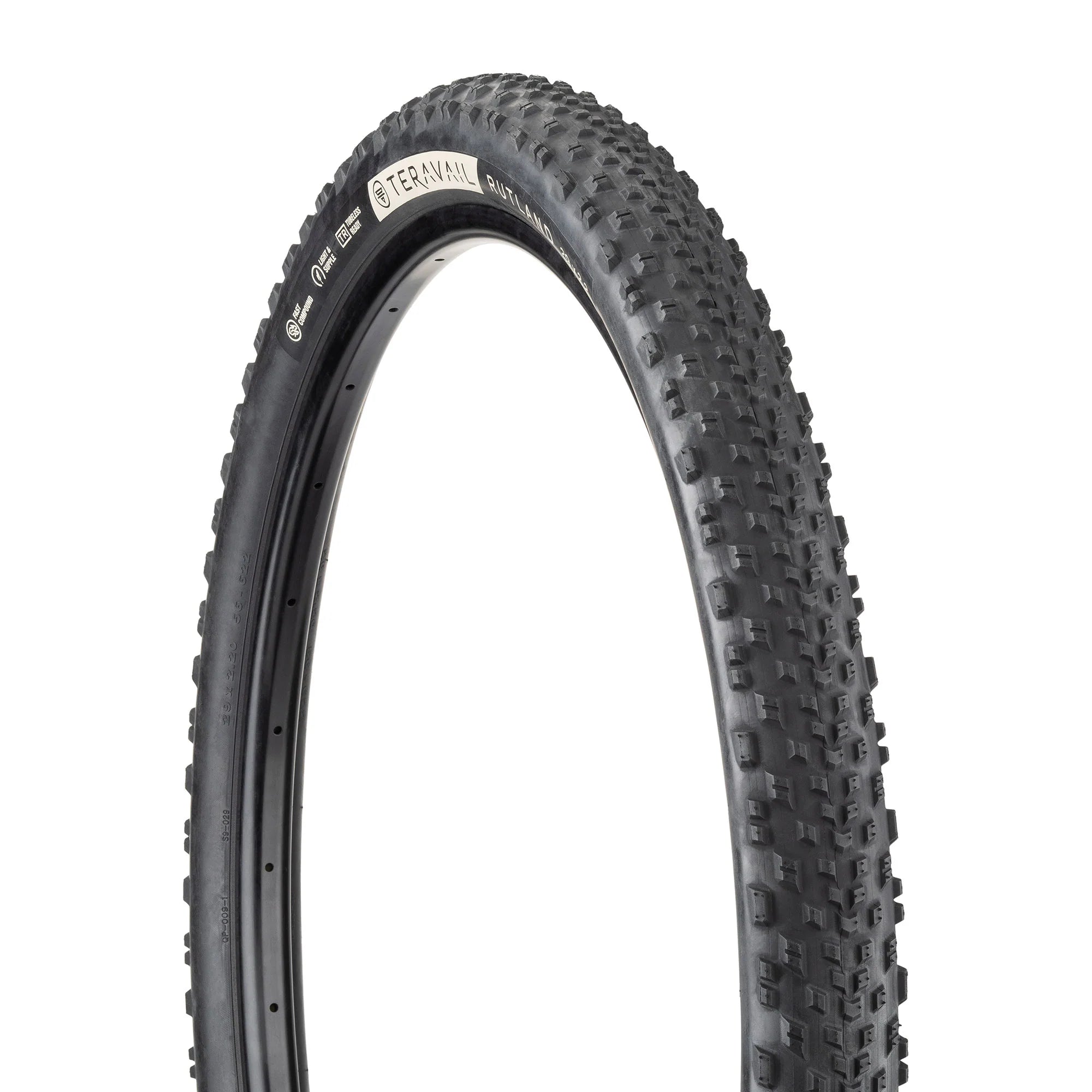 Teravail RUTLAND Pneu black 27.5"x2.1" 30-55 PSI Light and Supple